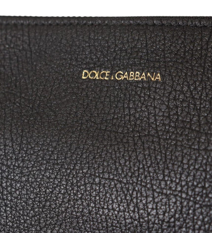 Dolce & Gabbana Elegant Black Leather Sling Shoulder Bag