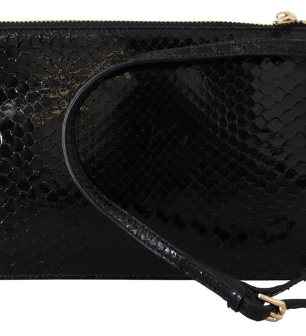 Dolce & Gabbana Exotic Leather Black Wristlet Wallet