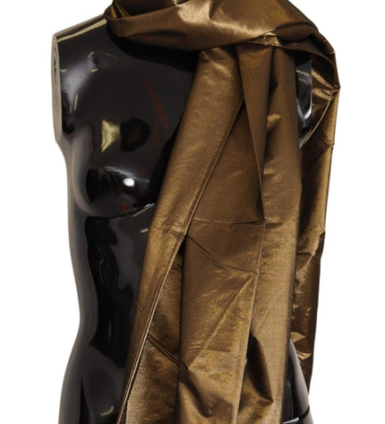 Dolce & Gabbana Elegant Metallic Bronze Scarf