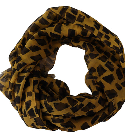 Dolce & Gabbana Elegant Silk Scarf in Yellow & Black