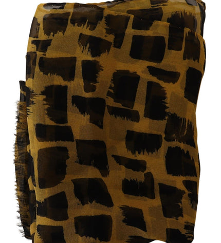 Dolce & Gabbana Elegant Silk Scarf in Yellow & Black