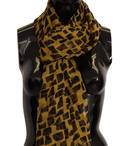 Dolce & Gabbana Elegant Silk Scarf in Yellow & Black