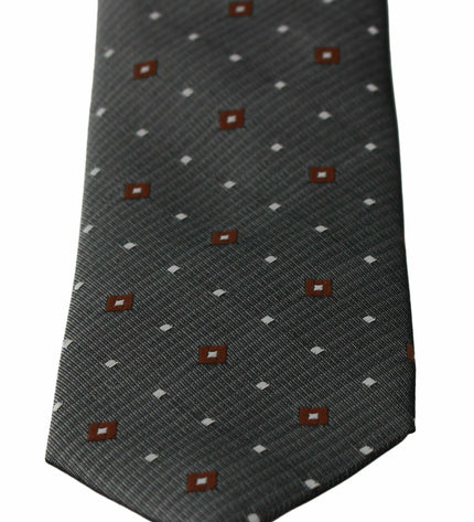 Dolce & Gabbana Elegant Gray Patterned Silk Blend Neck Tie