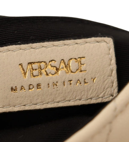 Versace Şık Nappa Deri Çapraz Askı, Saf Beyaz