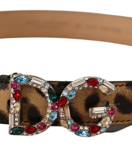 Dolce & Gabbana Elegant Crystal-Embellished Leopard Belt