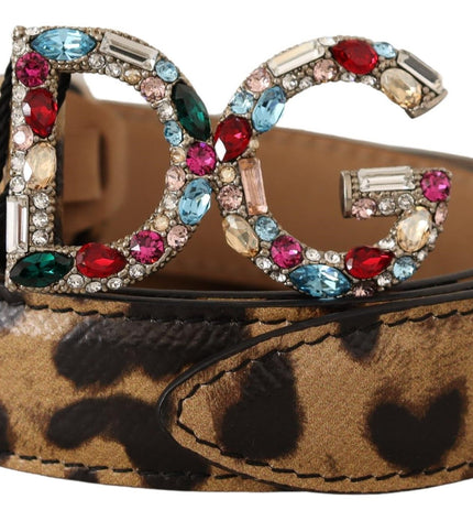 Dolce & Gabbana Elegant Crystal-Embellished Leopard Belt