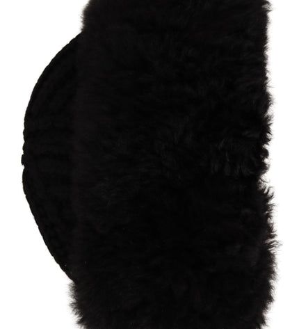 Dolce & Gabbana Elegant Black Cashmere Alpaca Fur Beanie