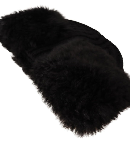 Dolce & Gabbana Elegant Black Cashmere Alpaca Fur Beanie