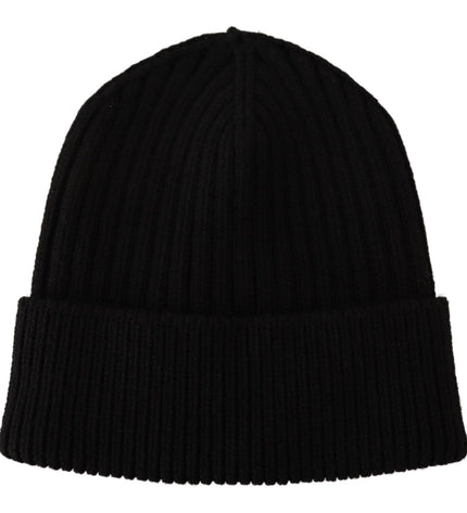 Dolce & Gabbana Elegant Cable Knit Wool Beanie with Fleece Liner