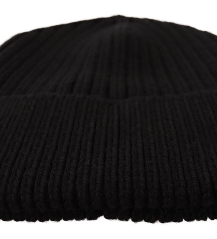 Dolce & Gabbana Elegant Cable Knit Wool Beanie with Fleece Liner