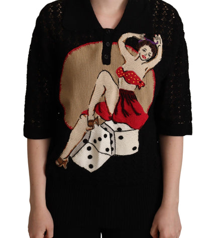 Dolce & Gabbana Embroidered Short Sleeve Luxury Sweater