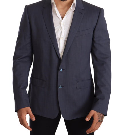 Dolce & Gabbana Elegant Blue Wool Martini Blazer Jacket