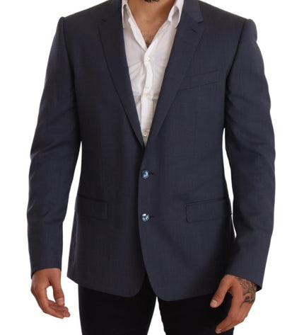 Dolce & Gabbana Elegant Blue Wool Martini Blazer Jacket