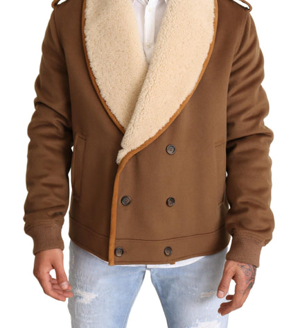 Dolce & Gabbana Elegant Double Breasted Shearling Jacket