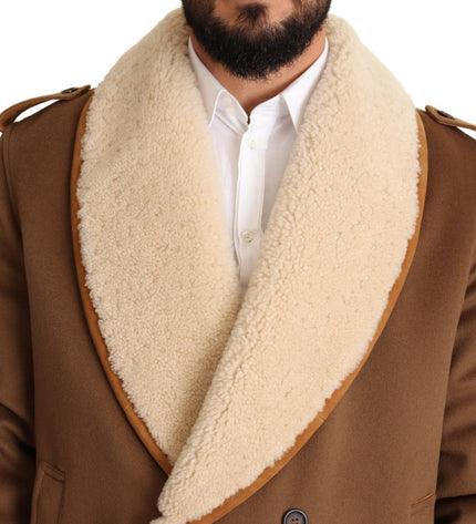 Dolce & Gabbana Elegant Double Breasted Shearling Jacket