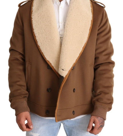 Dolce & Gabbana Elegant Double Breasted Shearling Jacket