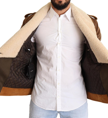 Dolce & Gabbana Elegant Double Breasted Shearling Jacket