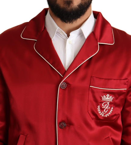 Dolce & Gabbana Sumptuous Silk Red Bomber Jacket