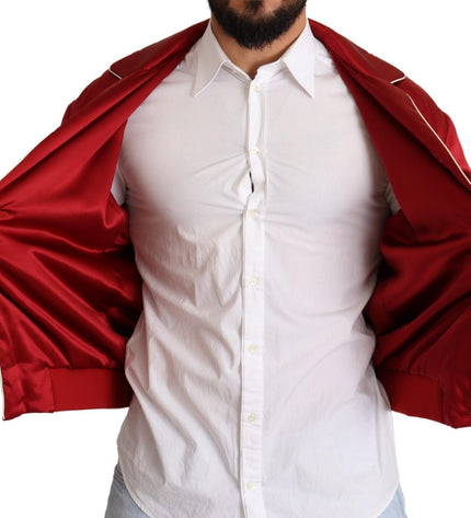 Dolce & Gabbana Sumptuous Silk Red Bomber Jacket