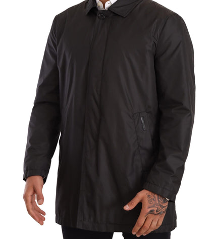 Dolce & Gabbana Elegant Black Trench Coat for Sophisticated Men