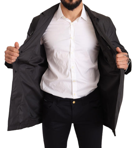 Dolce & Gabbana Elegant Black Trench Coat for Sophisticated Men