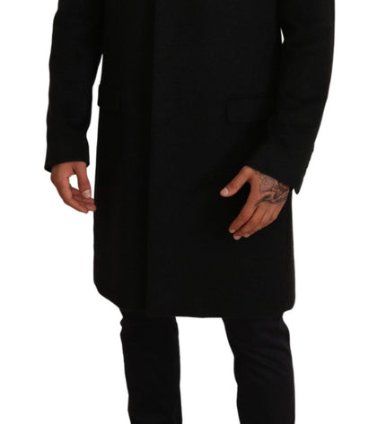 Dolce &amp; Gabbana Elegante Cappotto Lungo Grigio in Puro Cashmere