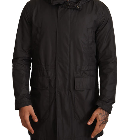 Dolce & Gabbana Chic Hooded Blouson Coat in Timeless Black