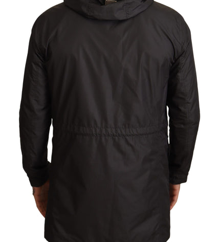 Dolce & Gabbana Chic Hooded Blouson Coat in Timeless Black