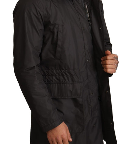 Dolce & Gabbana Chic Hooded Blouson Coat in Timeless Black