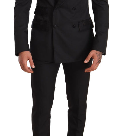 Dolce &amp; Gabbana Abito elegante in broccato floreale nero