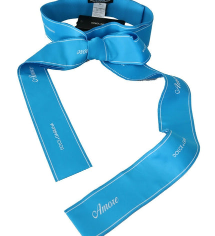 Dolce & Gabbana Elegant Bow Snap Blue Waist Belt