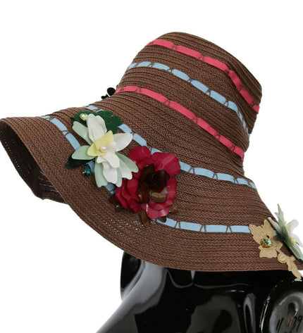 Dolce &amp; Gabbana Elegante cappello a tesa larga floreale floscio