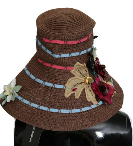 Dolce &amp; Gabbana Elegante cappello a tesa larga floreale floscio