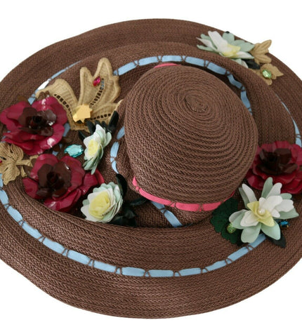 Dolce &amp; Gabbana Elegante cappello a tesa larga floreale floscio