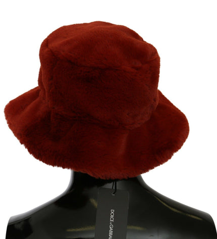 Dolce & Gabbana Elegant Red Bucket Cap with Logo Detailing