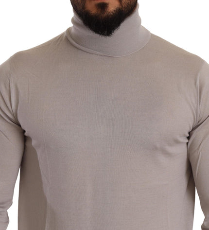 Dolce & Gabbana Elegant Light Blue Cashmere Turtleneck Sweater