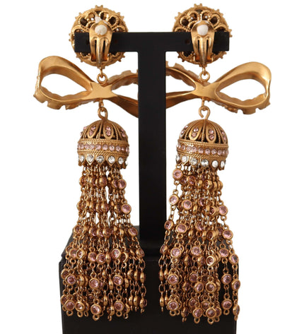 Dolce & Gabbana Elegant Antique Gold Bow Earrings