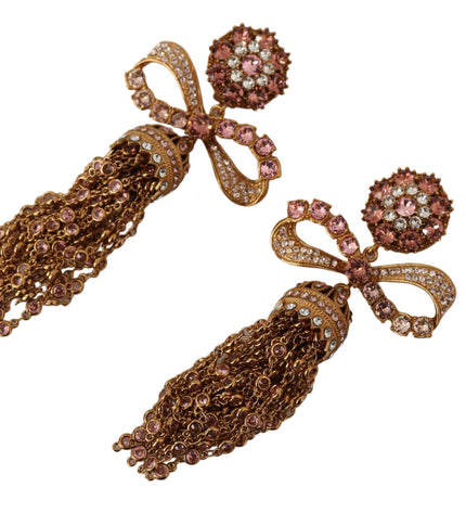 Dolce & Gabbana Elegant Antique Gold Bow Earrings