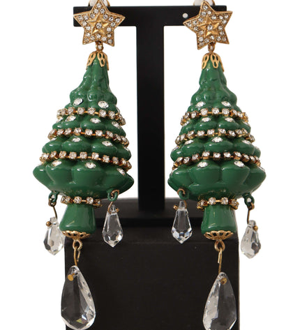 Dolce & Gabbana Enchanting Crystal Christmas Tree Clip-On Earrings