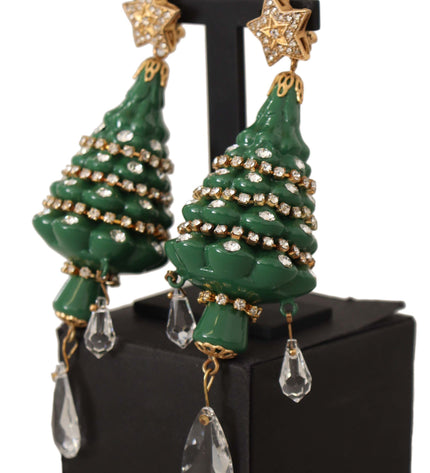 Dolce & Gabbana Enchanting Crystal Christmas Tree Clip-On Earrings