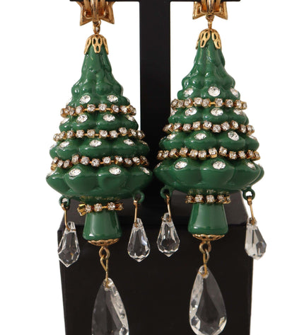 Dolce & Gabbana Enchanting Crystal Christmas Tree Clip-On Earrings