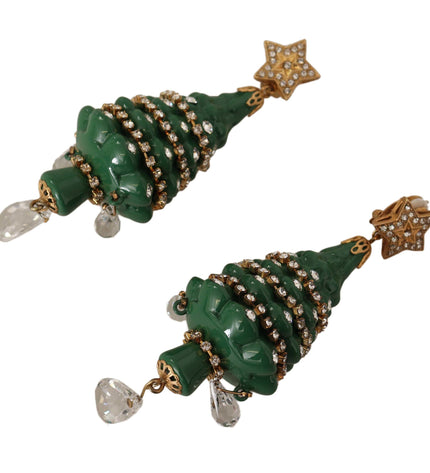 Dolce & Gabbana Enchanting Crystal Christmas Tree Clip-On Earrings