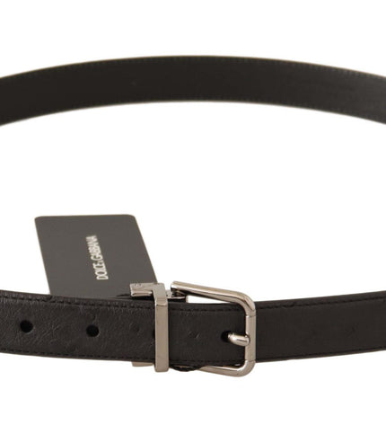 Dolce & Gabbana Elegant Black Leather Belt with Silver Buckle