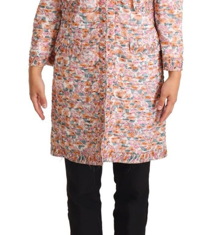 Dolce & Gabbana Elegant Floral Silk Trench Coat