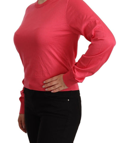 Dolce & Gabbana Elegant Pink Silk Crewneck Sweater