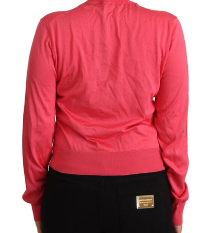 Dolce & Gabbana Elegant Pink Silk Crewneck Sweater