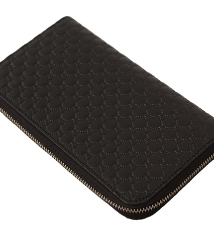 Gucci Elegant Black Leather Zip-Around Wallet