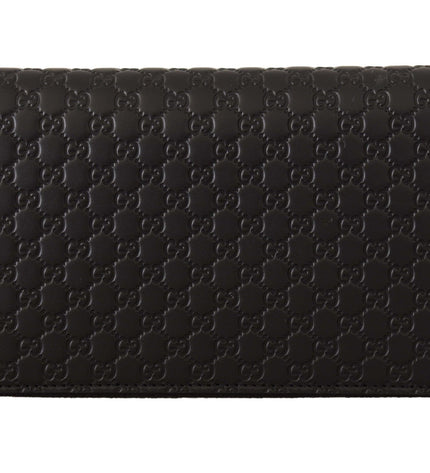 Gucci Elegant Black Leather Zip-Around Wallet