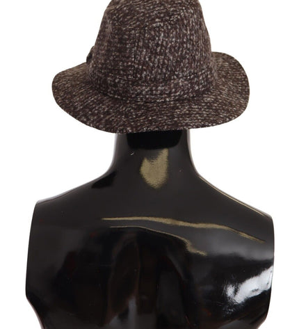 Cappello a tesa larga in tweed grigio elegante Dolce &amp; Gabbana