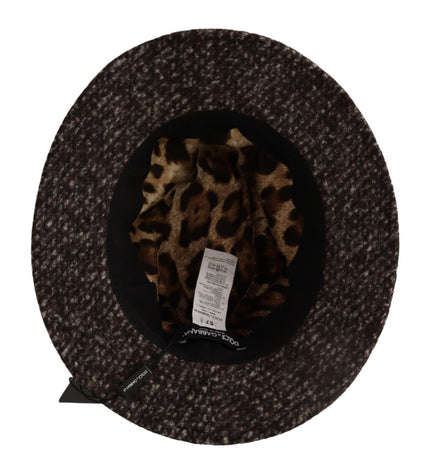 Cappello a tesa larga in tweed grigio elegante Dolce &amp; Gabbana